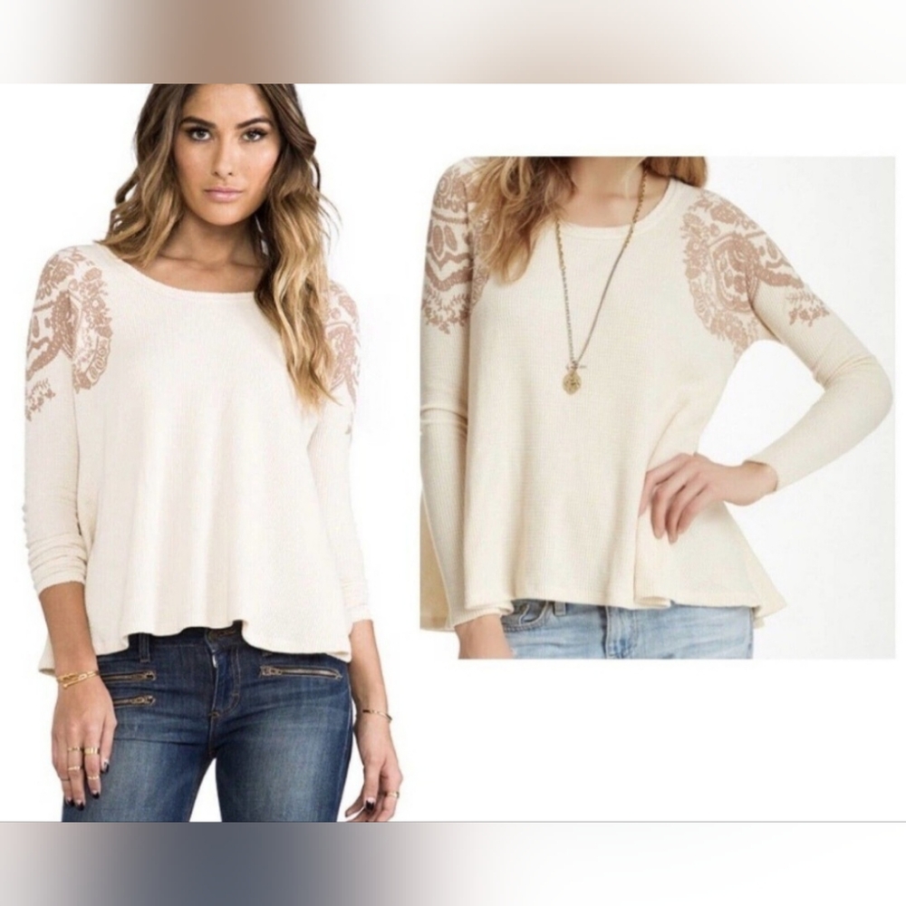 Free People We The Free Cream Rockabilly Swing Thermal